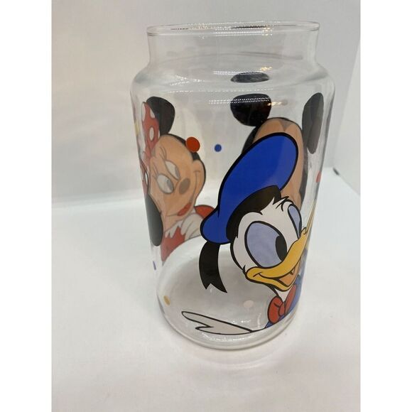 Disney Anchor Hocking Glass JarNO LID Goodies Candy Cookie Mickey Minnie Donald - Picture 9 of 10